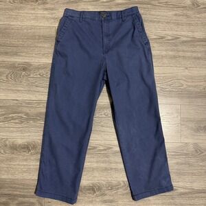 GH Bass & Co Womens Navy Blue Straight Leg Chino Pants Size 10 High Rise